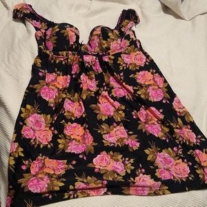 Betsy Johnson floral swim dress size L EUC